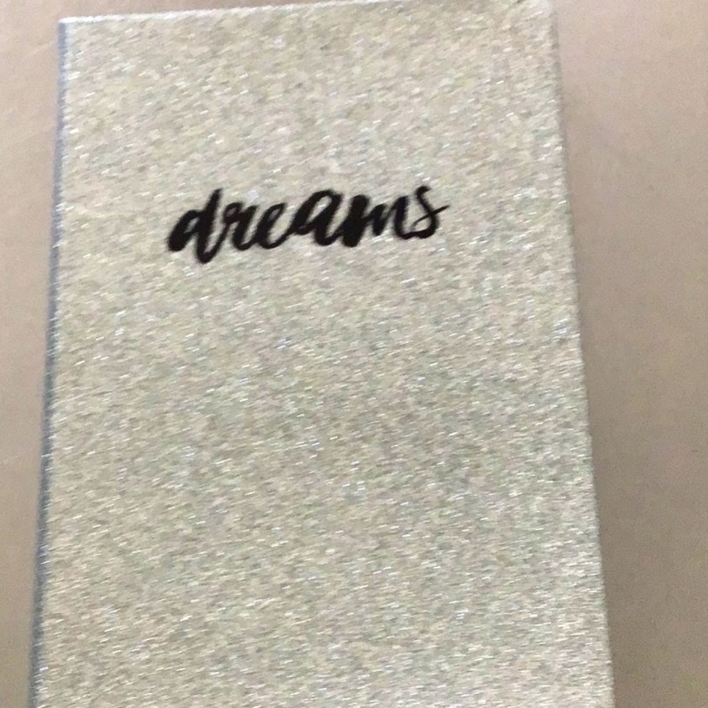 Dreams Journal. Silver sparkle with black letters, NEW!